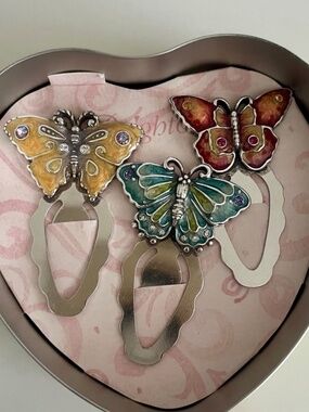 BRIGHTON Enamel Butterfly Bookmarks Set of 3 New in a box